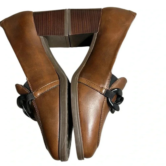 Remonte  shoes, women leather NEW! Chunky heel Dovoo-22, solid,embellished,tan - Picture 5 of 16